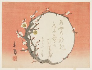 Cirkelvormige tak van een bloeiende pruim, c.1854-59
